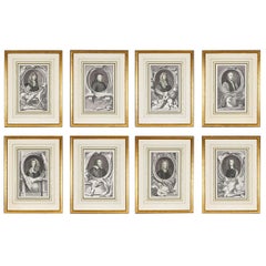 Groupe de gravures de portraits du XVIIIe siècle