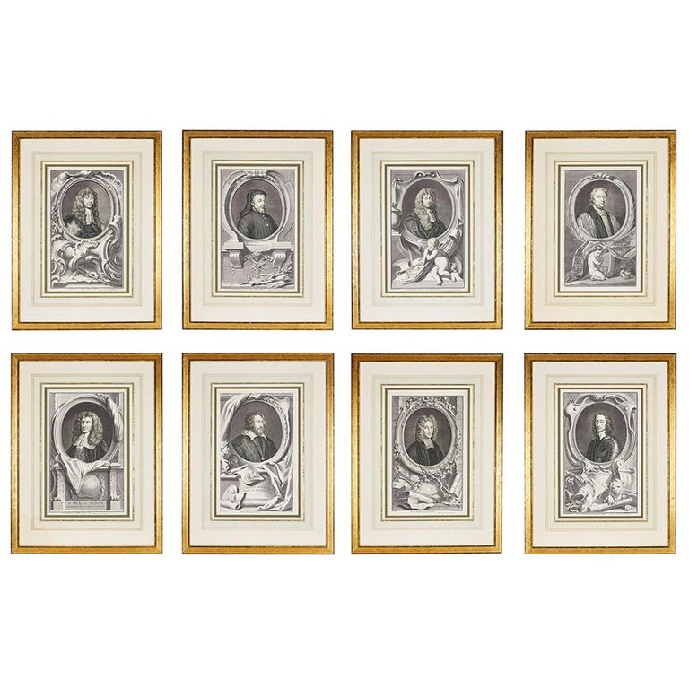 Group of 18th Century Portrait Etchings For Sale