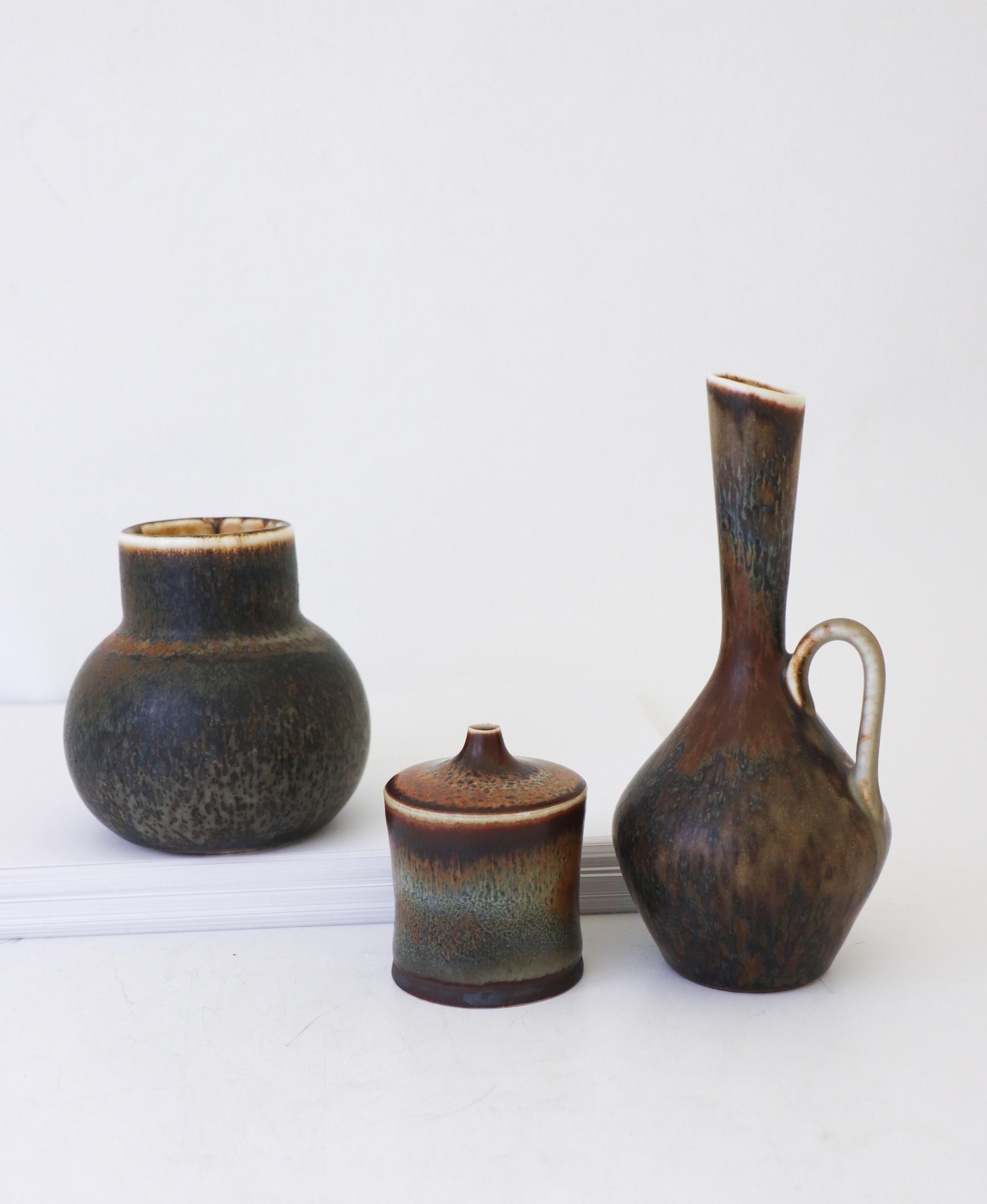 Scandinavian Modern A group of 3 vases, Rörstrand Carl-Harry Stålhane, Mid-Century Vintage, 