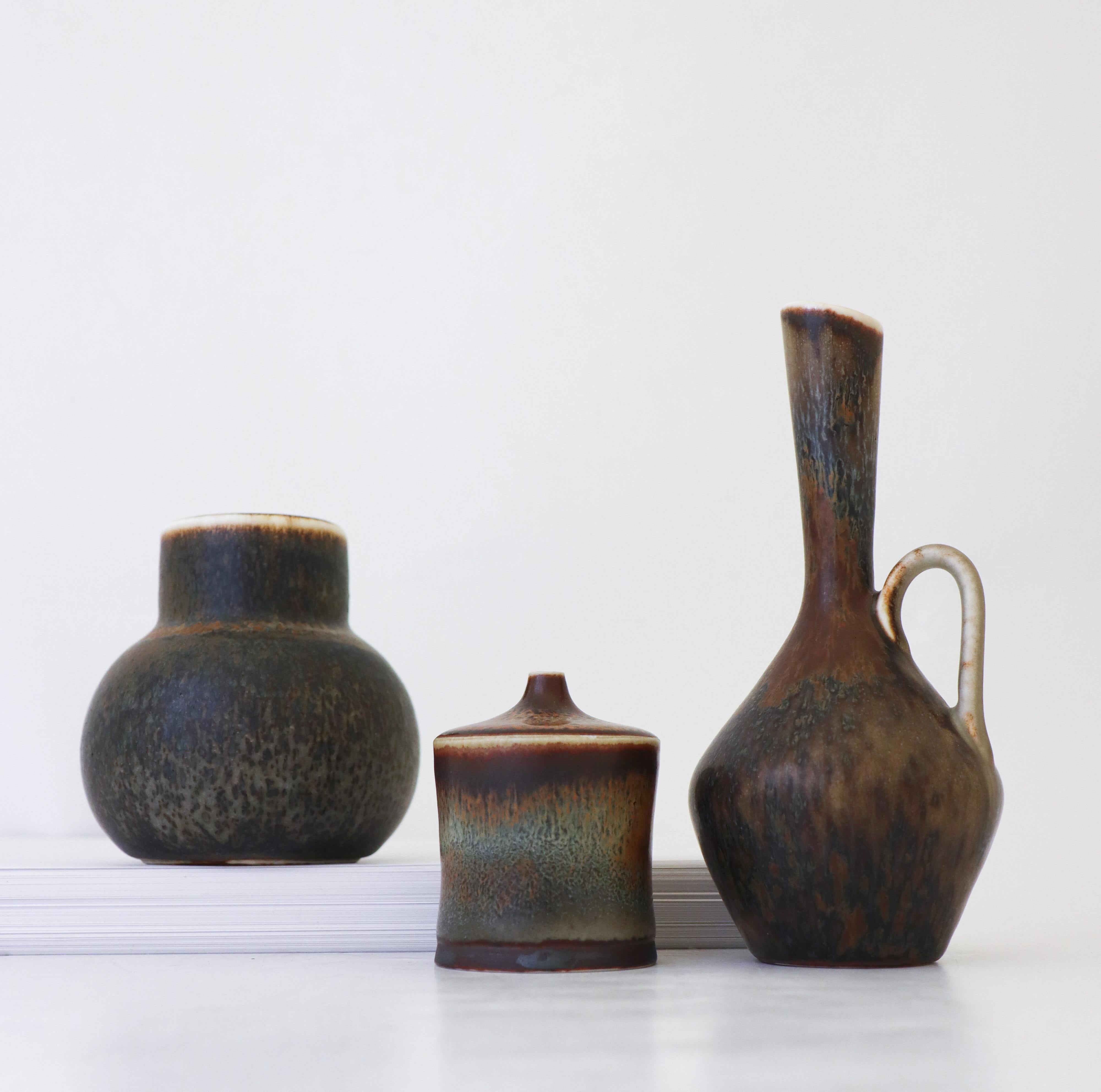 Swedish A group of 3 vases, Rörstrand Carl-Harry Stålhane, Mid-Century Vintage, 