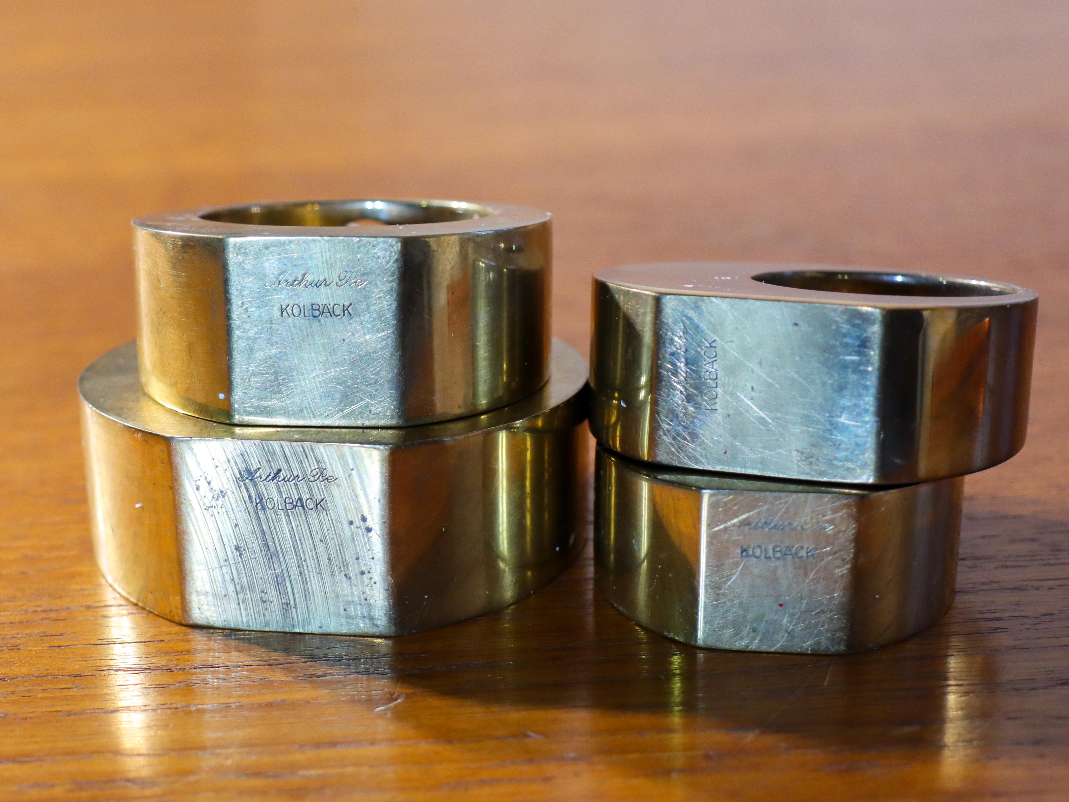 Groupe de 4 chandeliers - Laiton - Arthur Pe - Kolbäck Suède en vente 5