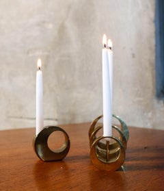 Groupe de 4 chandeliers - Laiton - Arthur Pe - Kolbäck Suède