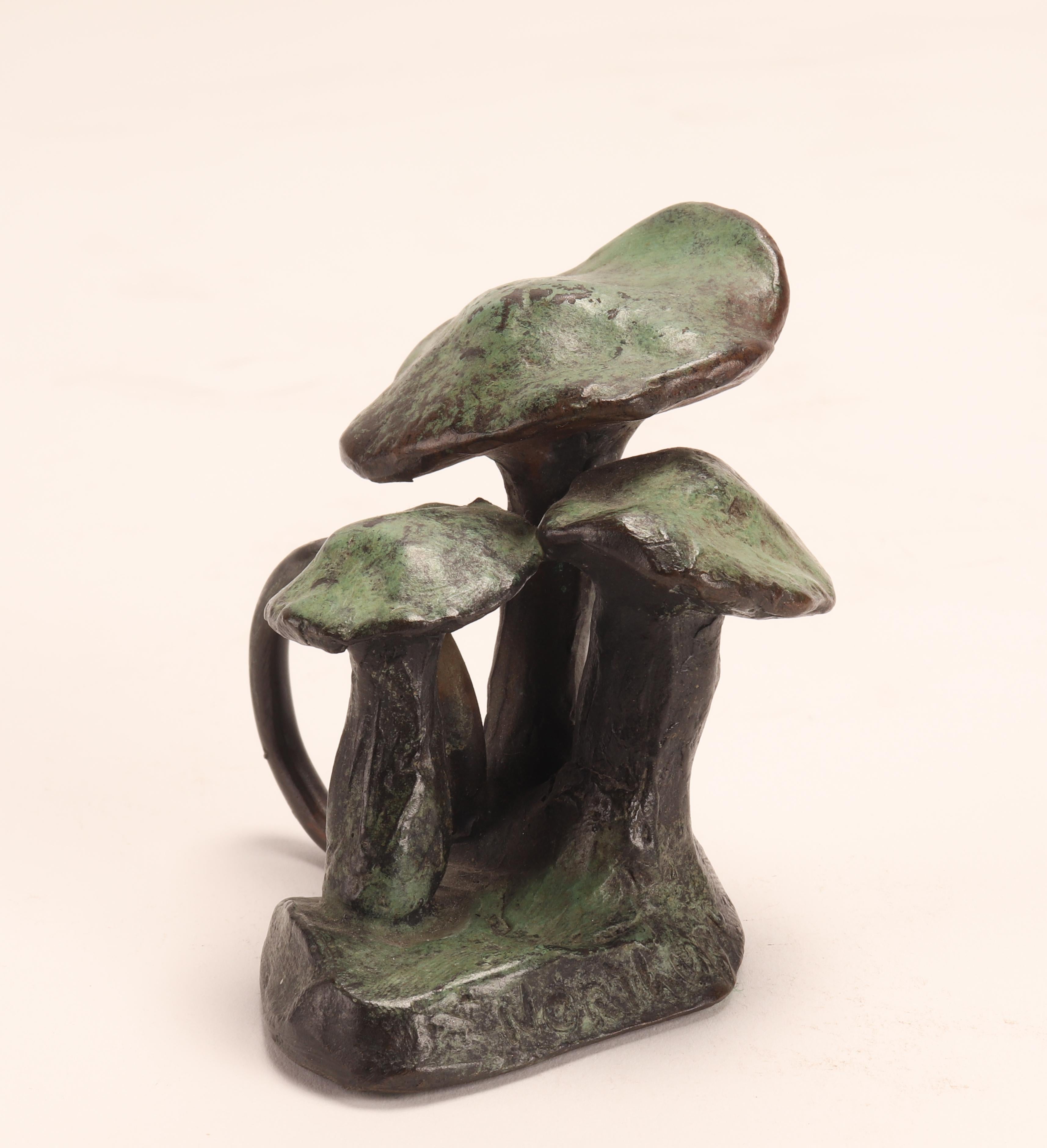 Bronze Group of 4 Napkin Holders Depicting Mushrooms, USA 1960 For Sale
