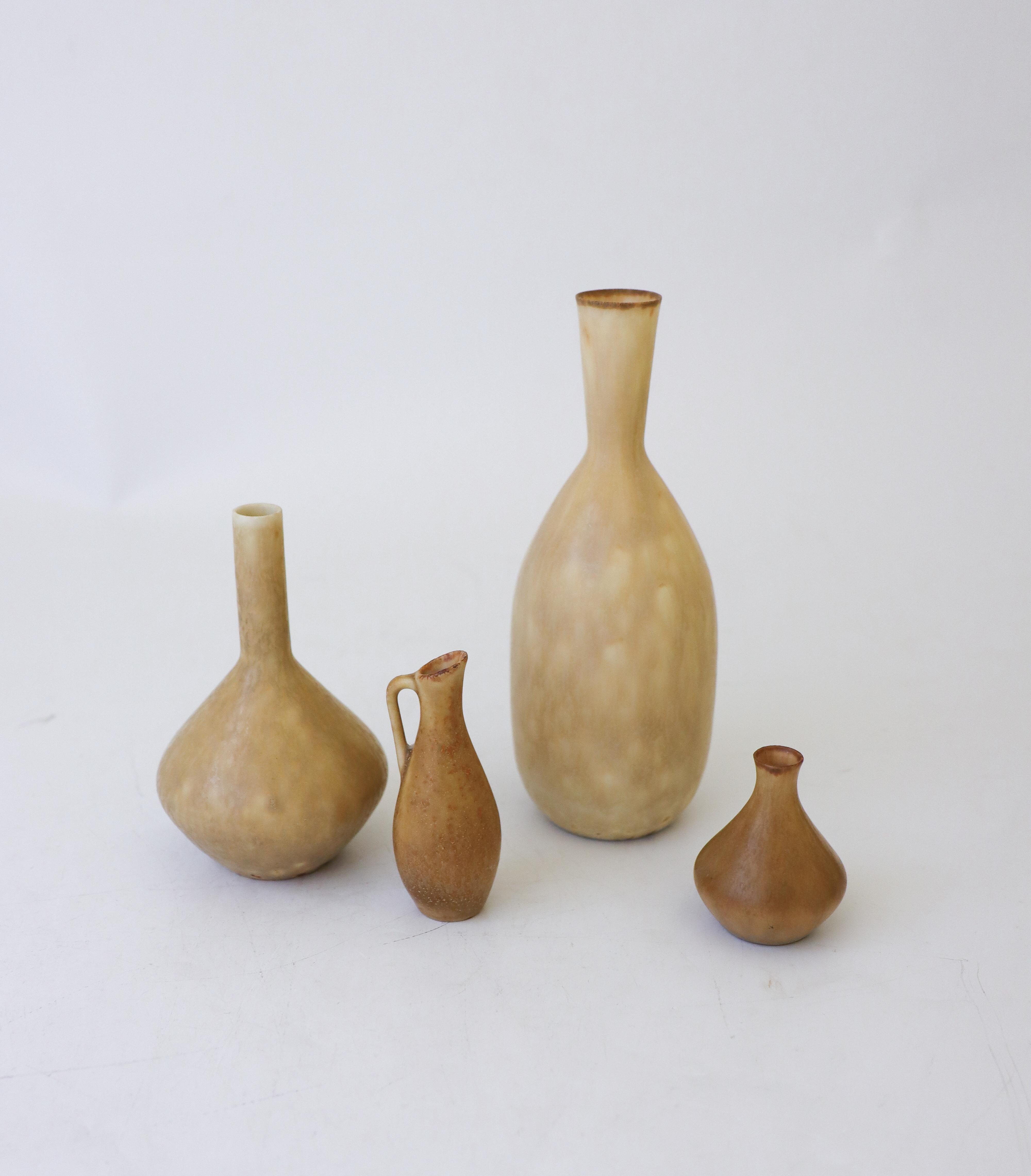 Scandinavian Modern Group of 4 Vases, Rörstrand Carl-Harry Stålhane, Mid-Century Vintage For Sale