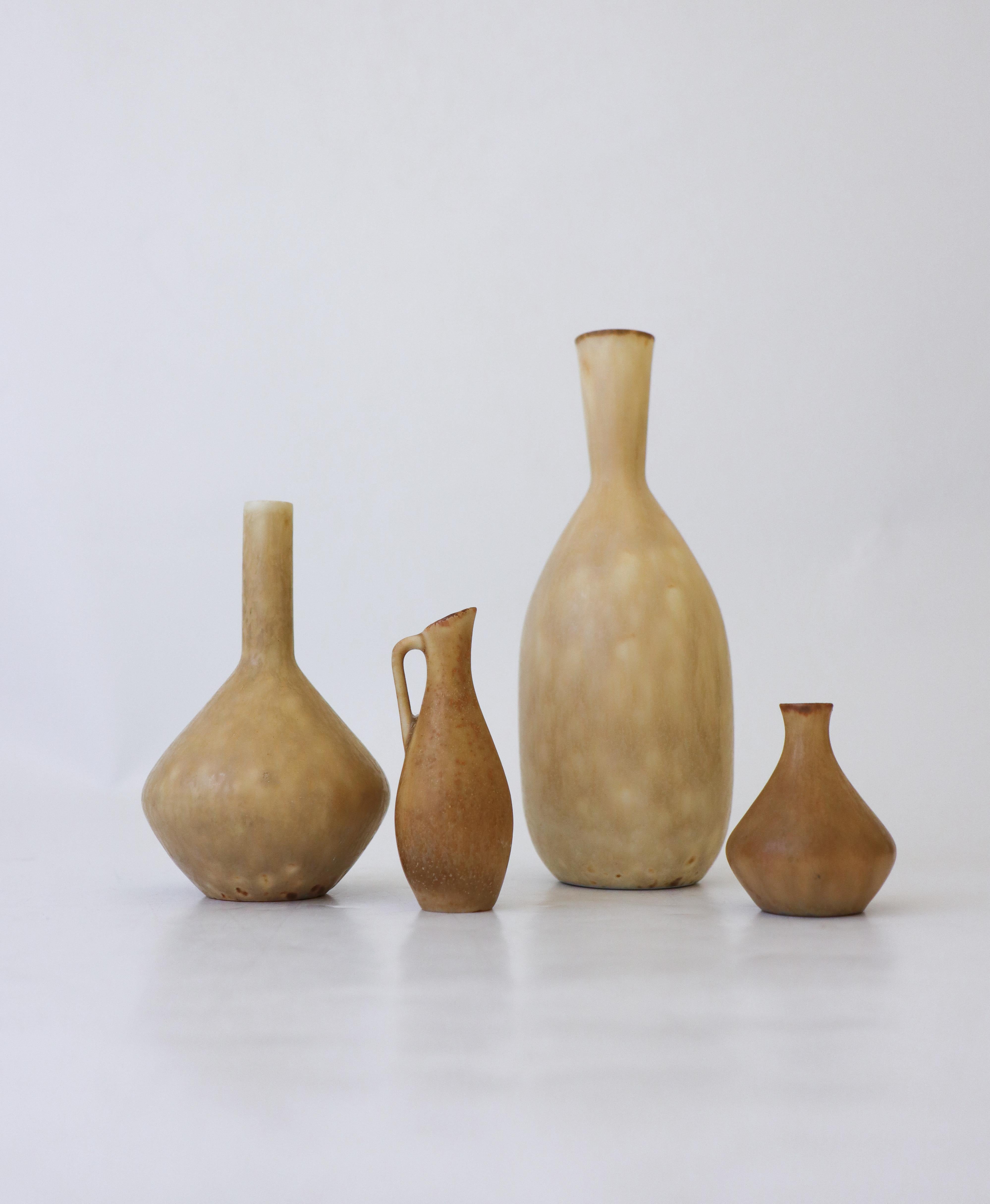 Swedish Group of 4 Vases, Rörstrand Carl-Harry Stålhane, Mid-Century Vintage For Sale