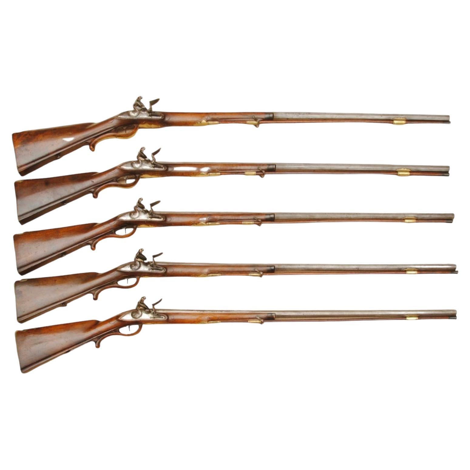 Group of Five Flintlock Austrian Sporting Guns