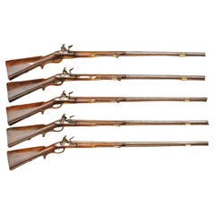 Groupe de cinq fusils de chasse autrichiens Flintlock