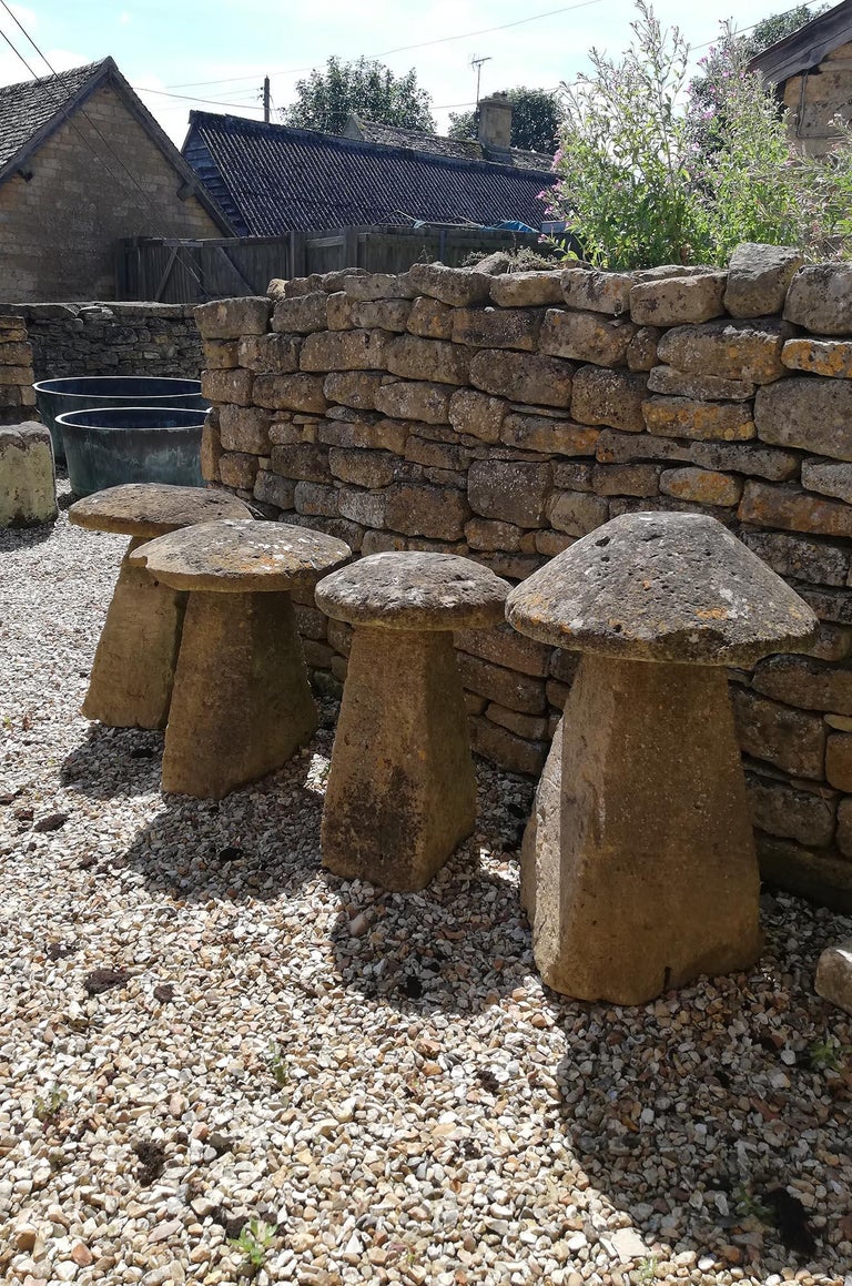 Group of Four Cotswold Stone Staddle Stones For Sale at 1stDibs