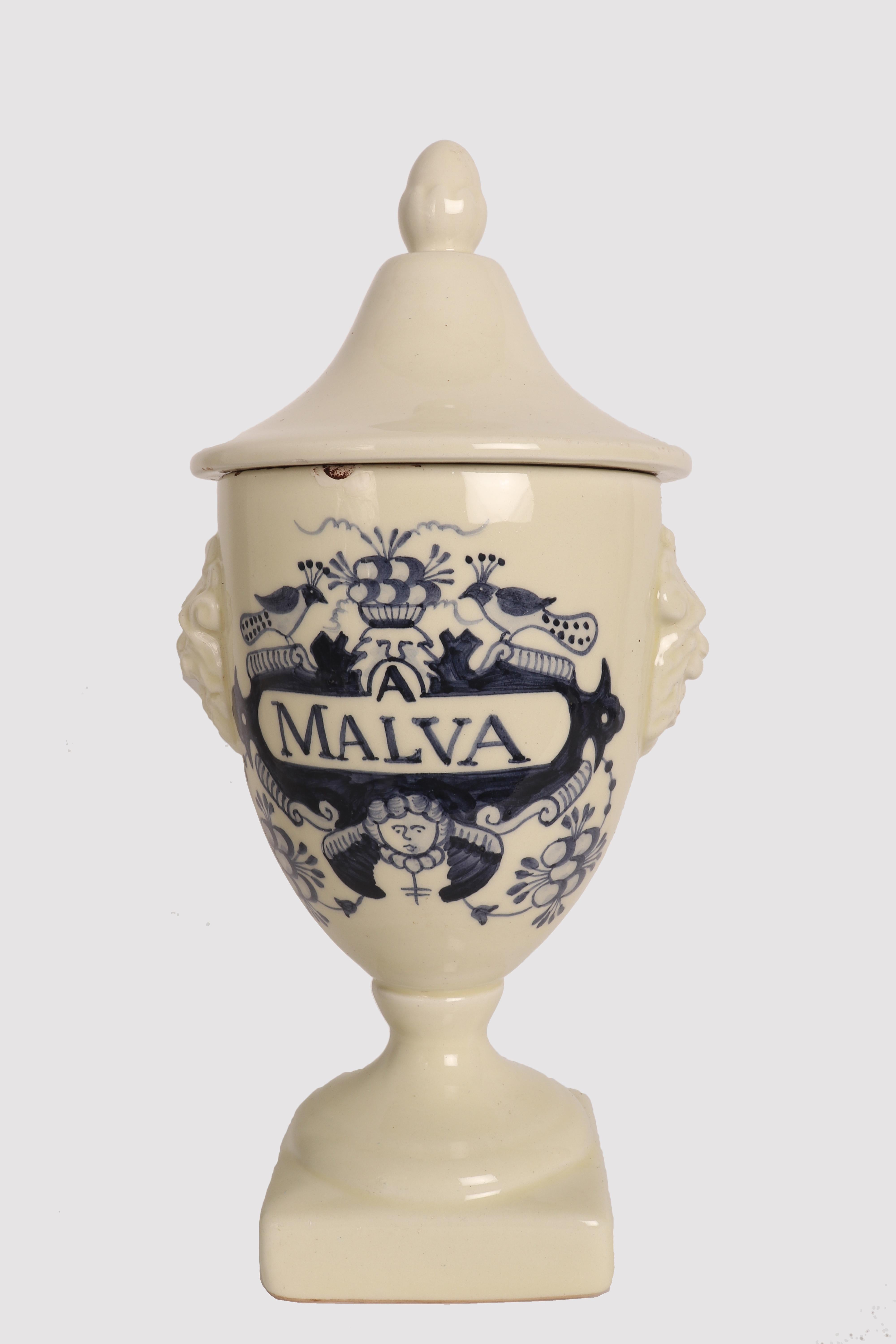 Italian Group of Herbalist Pharmacy Ceramic Jars, Italy, 1890 For Sale