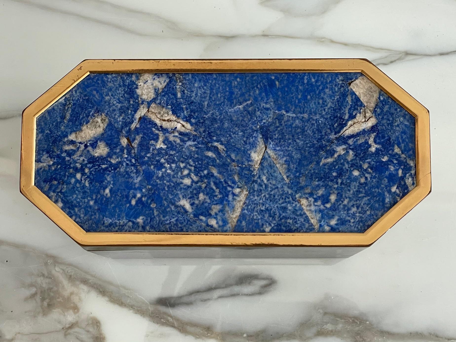 Group of Italian Boxes Lapis Lazuli and Tiger's Eye 3