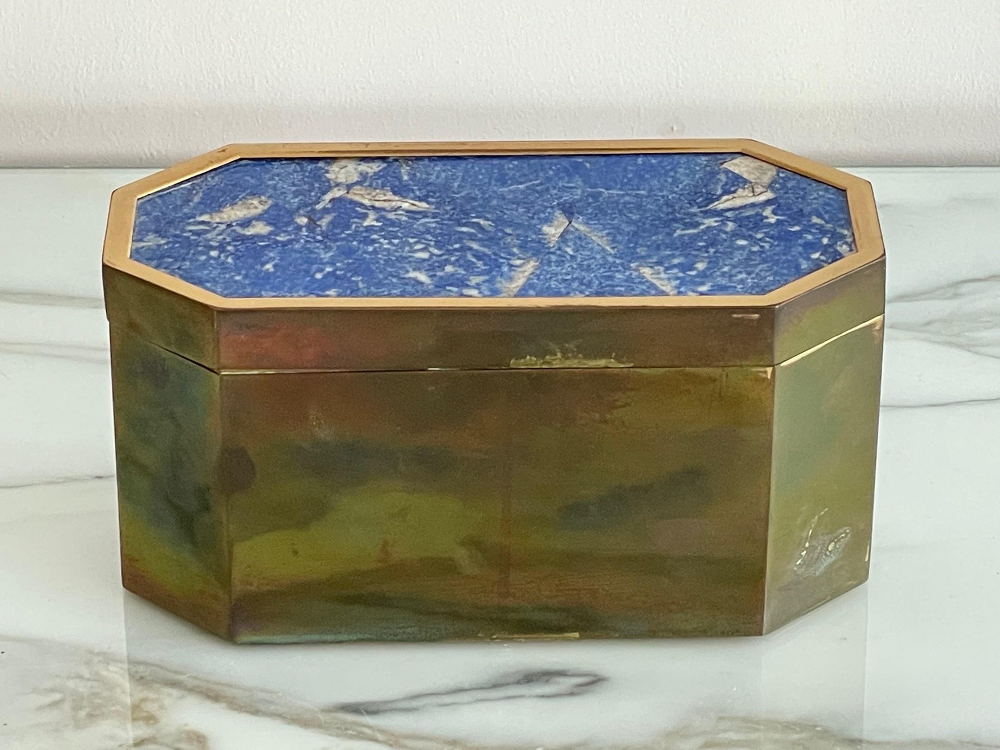 Group of Italian Boxes Lapis Lazuli and Tiger's Eye 1