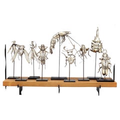 Group of Nine American Silver Articulated Creatures by Oleg Konstantinov