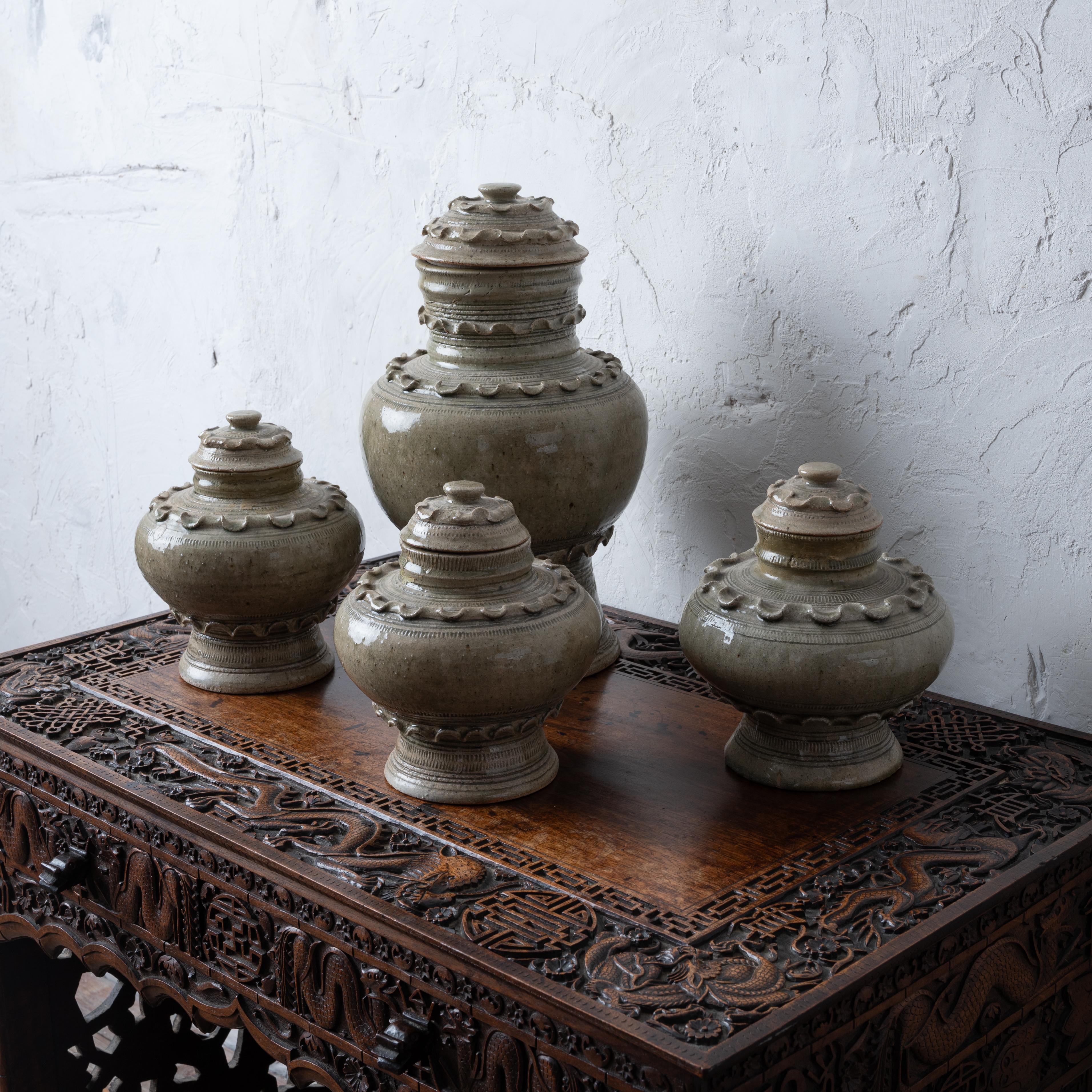 A Group of Thai Celadon Jars for Rosenthal-Netter, c.1960s In Good Condition For Sale In Savannah, GA