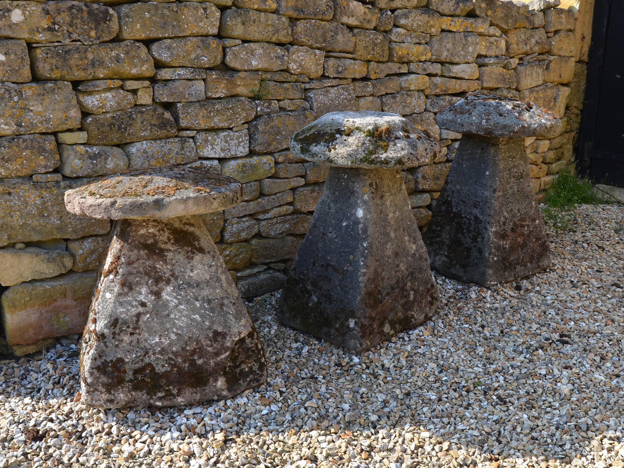 British Group of Three 18th Century Staddlestones