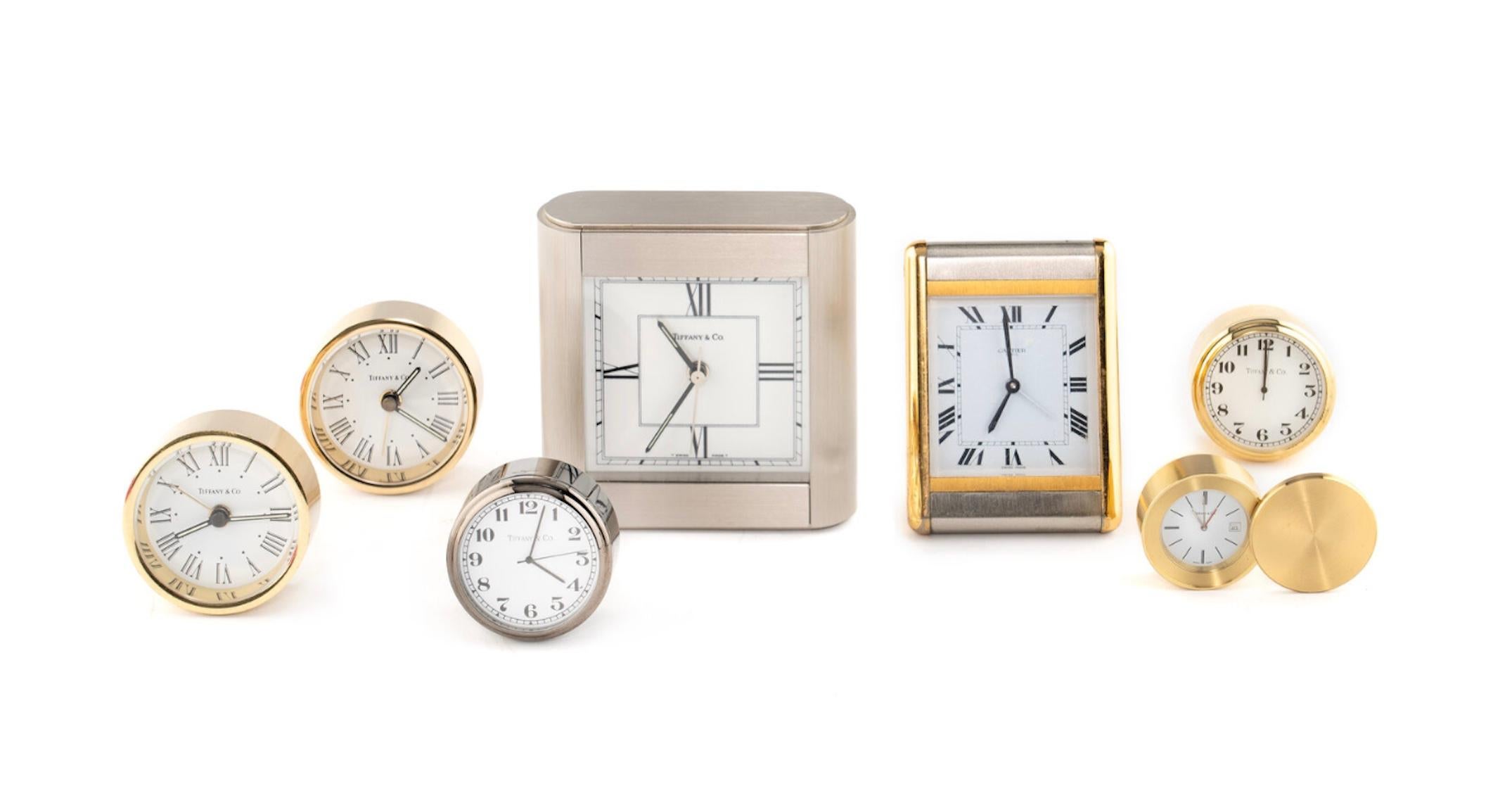 A Group of Tiffany and Cartier Desk Clocks 20th Century. Priced per clock. For Sale 2
