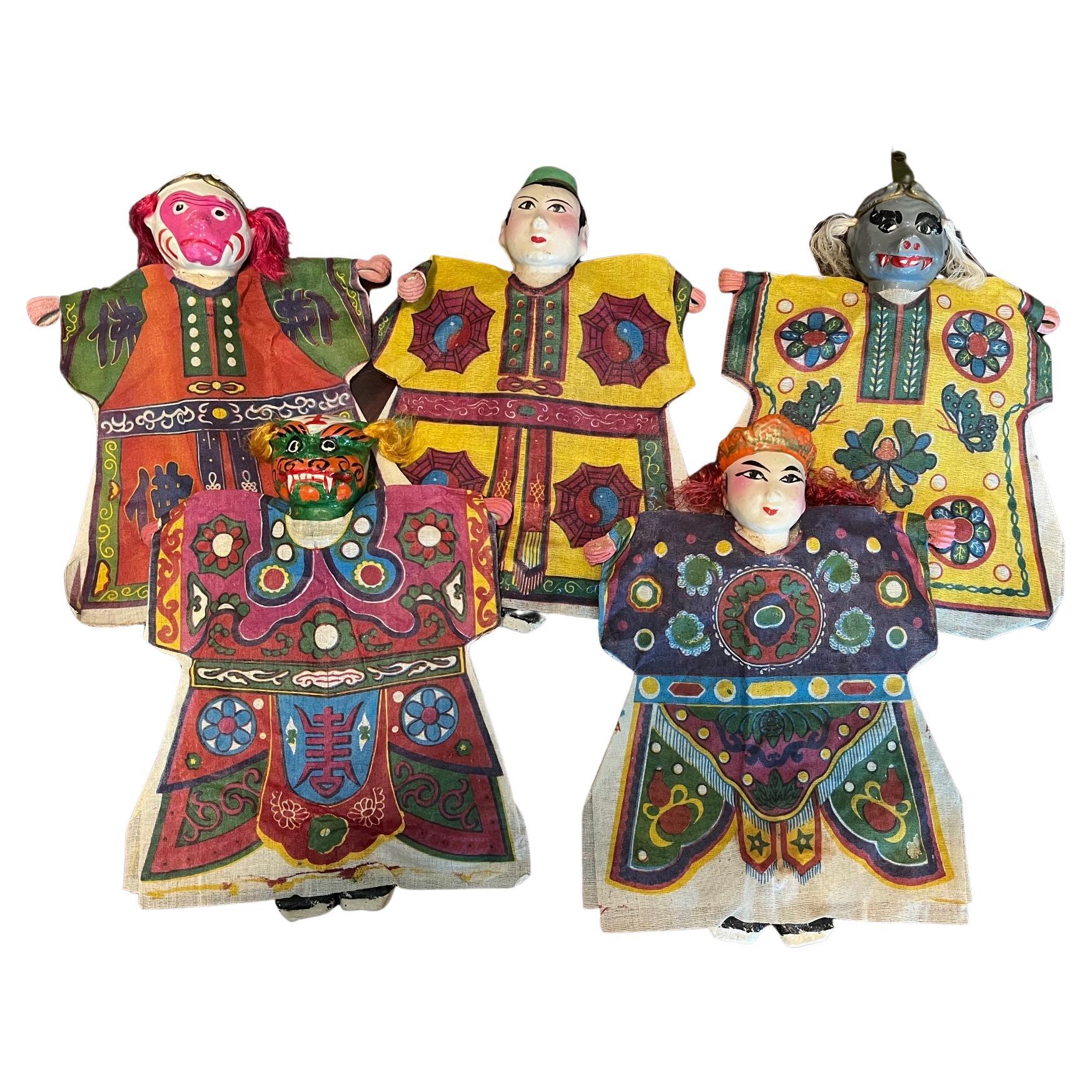 Group of Vintage Chinese Puppets For Sale