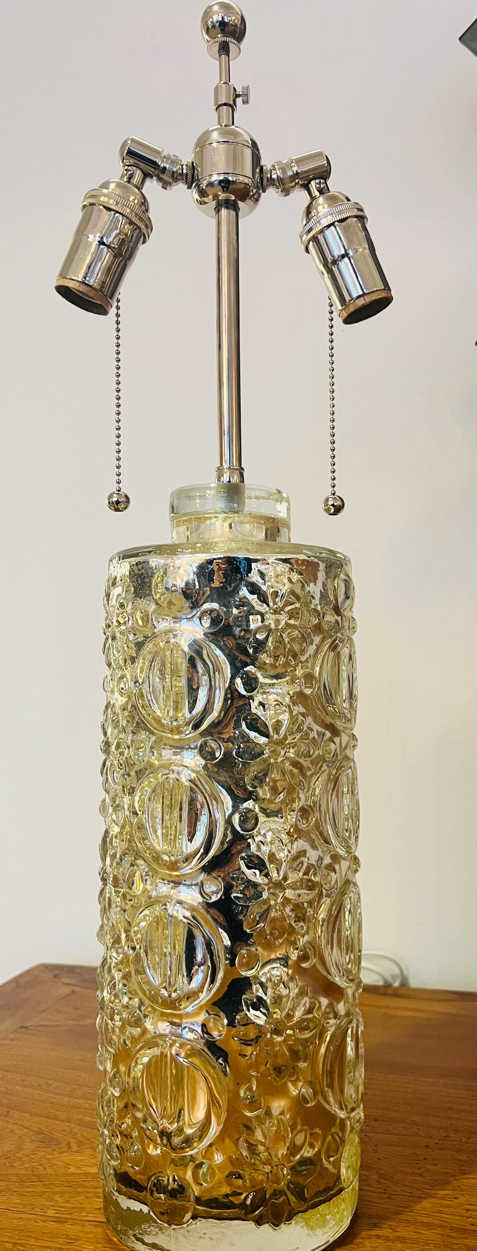 Lámpara de mesa sueca de los años 50 Guatav Leeks Orrefors Silver Mercury en venta 6