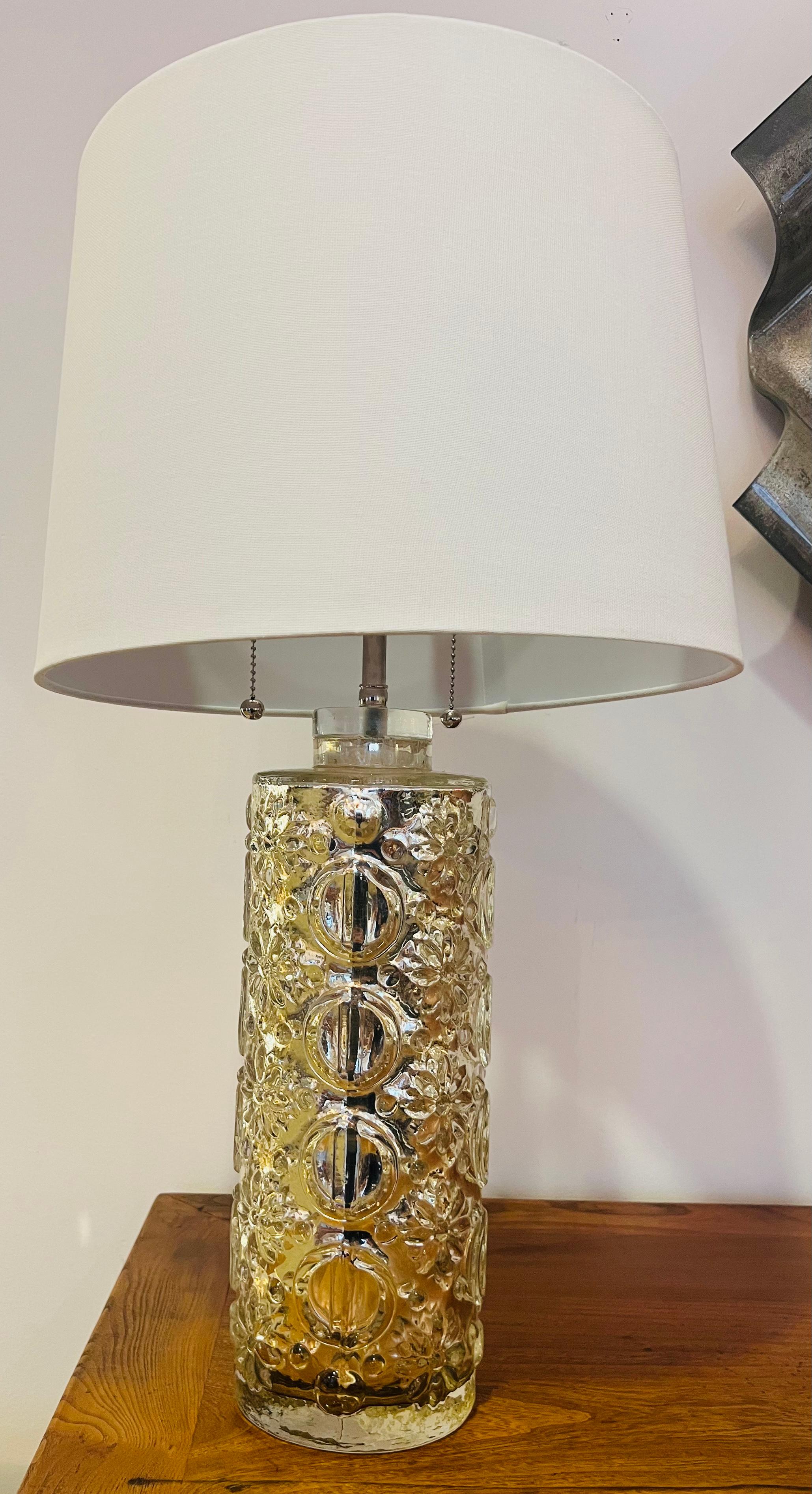 A Guatav Leeks Orrefors Silver Mercury Swedish 1950s Table Lamp  For Sale 1