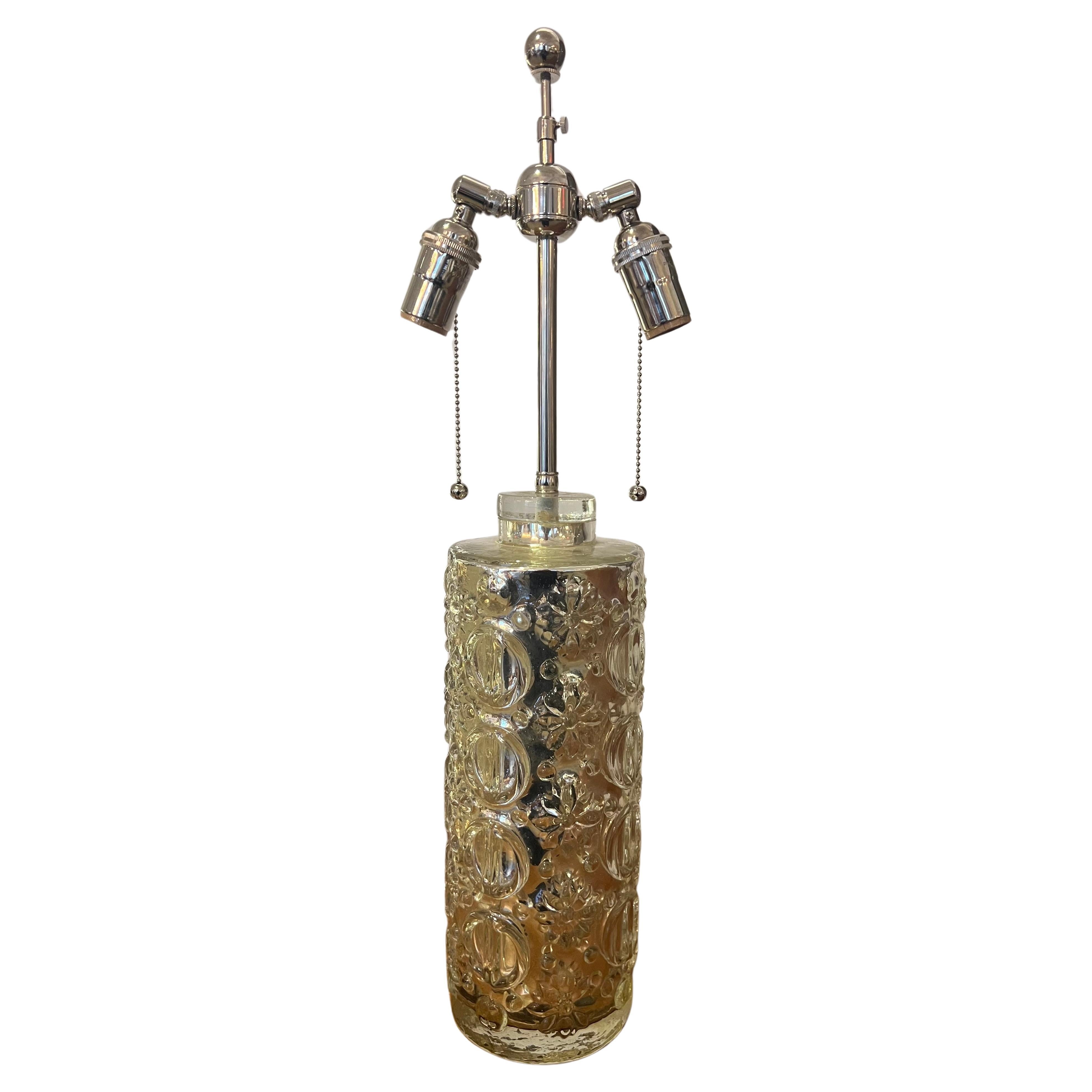 A Guatav Leeks Orrefors Silver Mercury Swedish 1950s Table Lamp  For Sale