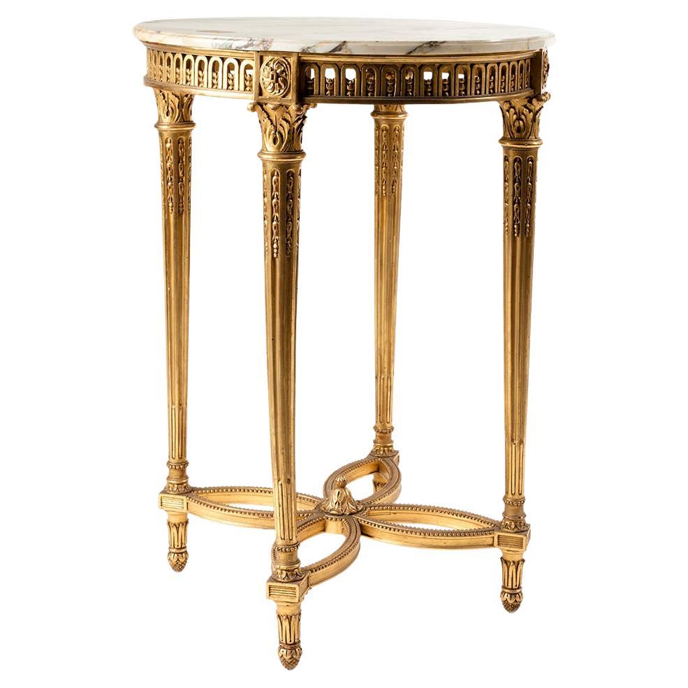 Gueridon Louis XVI Style in Giltwood For Sale
