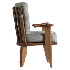 Un sillón de roble de Guillerme et Chambron, Francia, década de 1960