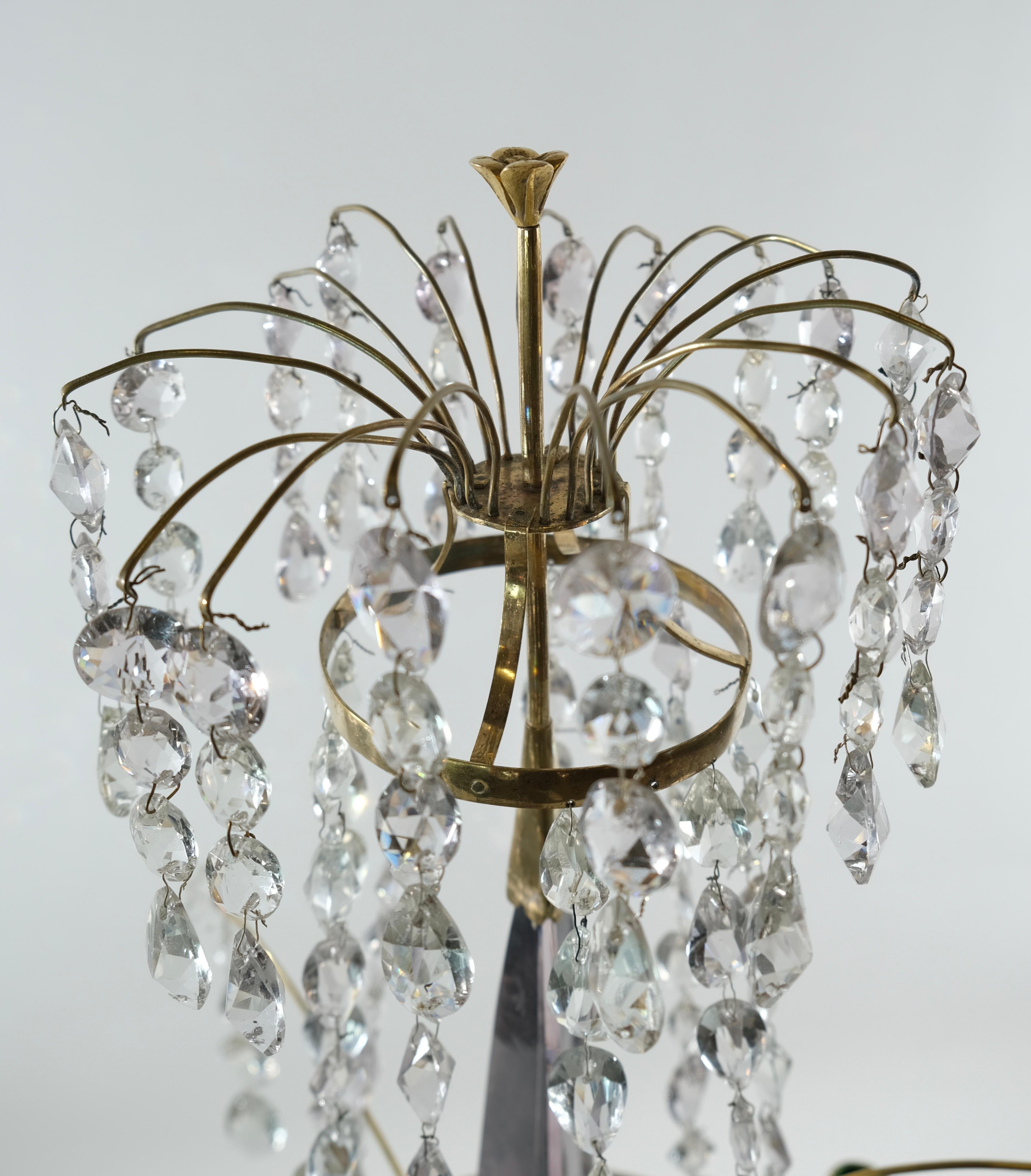 Gustavian Crystal Candelabrum Made ca 1790 For Sale 1