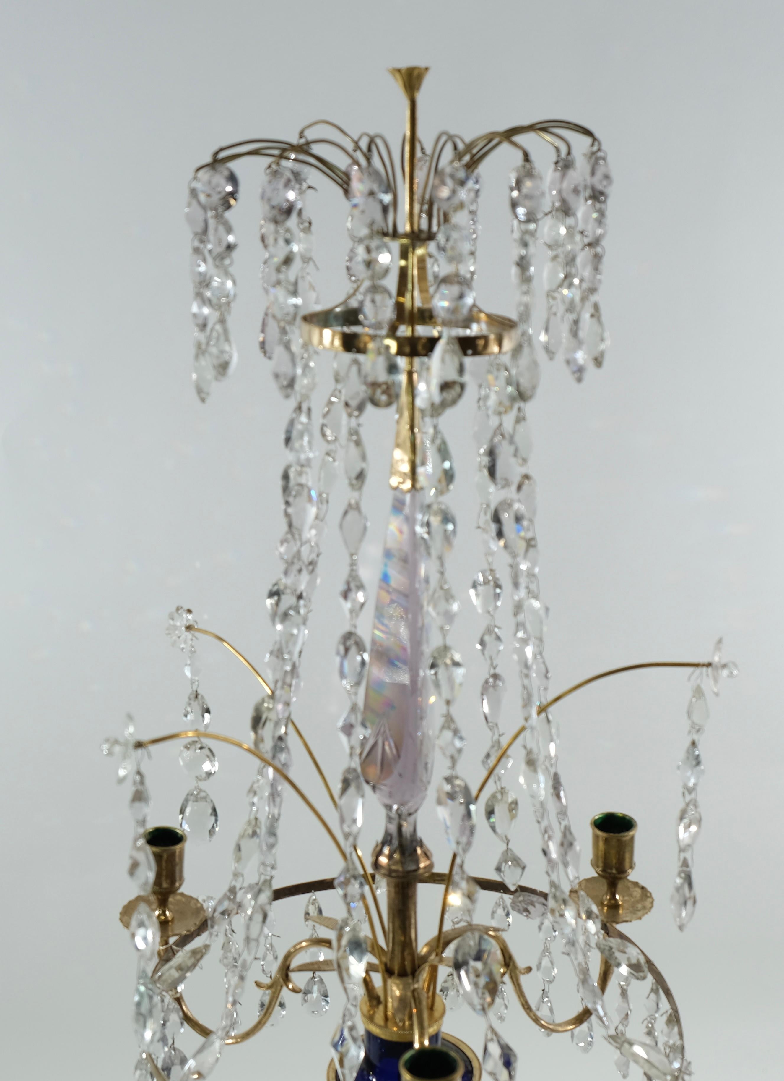 Gustavian Crystal Candelabrum Made ca 1790 For Sale 2