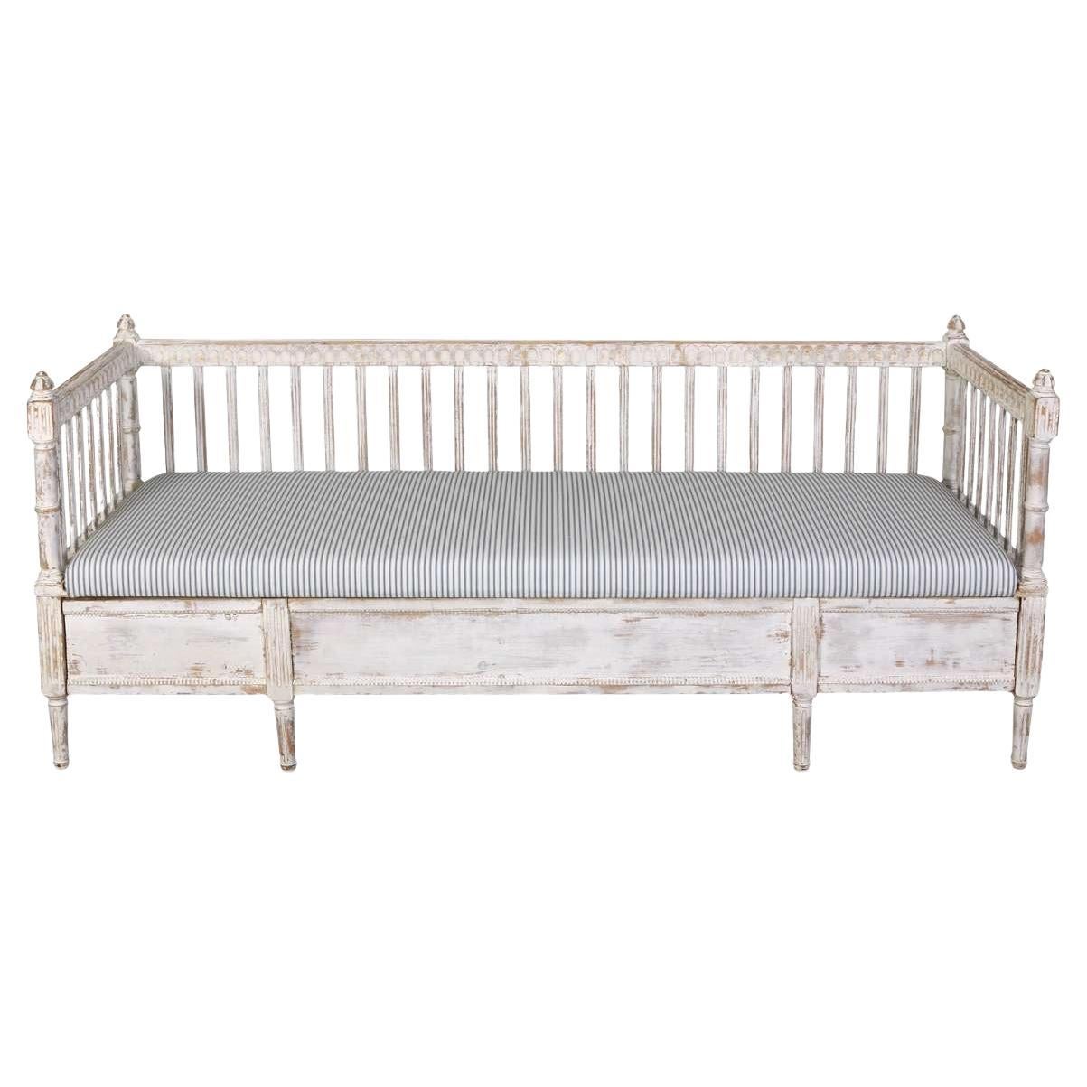 A Gustavian Swedish Painted Bench For Sale