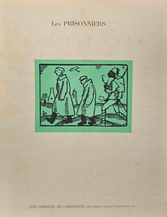 „Pri Prisoners“ – Original Holzschnitt von A. H. Laboureur – frühes 20. Jahrhundert