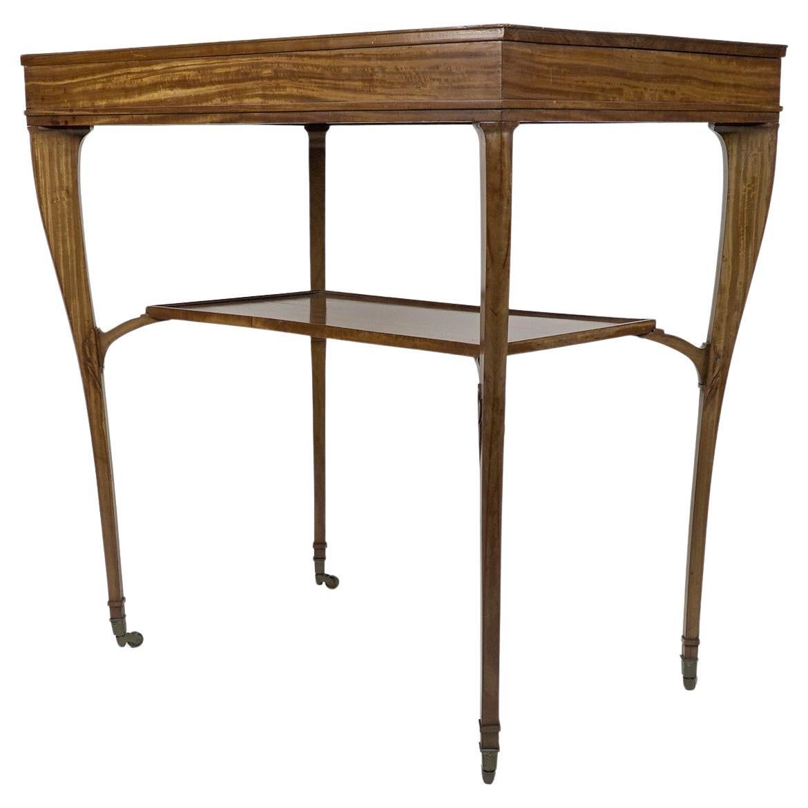 A H Mackmurdo for E Goodall. A rare early Art Nouveau Satinwood side table