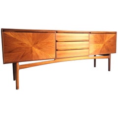 A H McIntosh Sunburst Sideboard Credenza Solid Teak Midcentury 1960s Very Rare