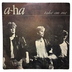A-Ha "Take on Me" 45 RPM Vinyl - Produced by Alan Tarney, 1985 - 2Y13
