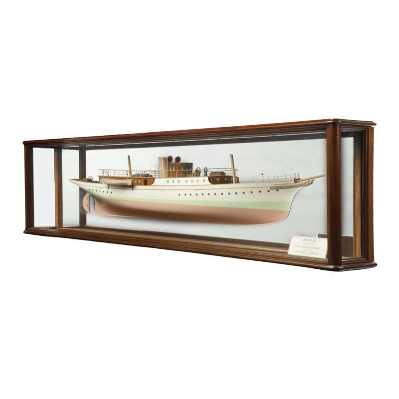 Scottish A half hull model of Egyptian Coast Guard Cutter Ab-Bass by G.L.Watson, 1891 For Sale