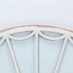 Half Round Painted Iron Transome Window, French, circa 1900