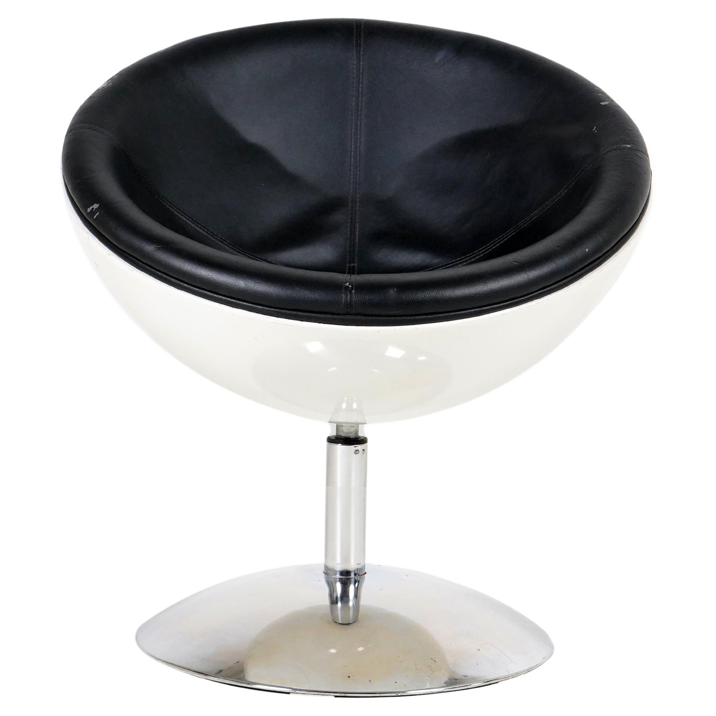 Half-Round Pod Chair with Chrome Base For Sale