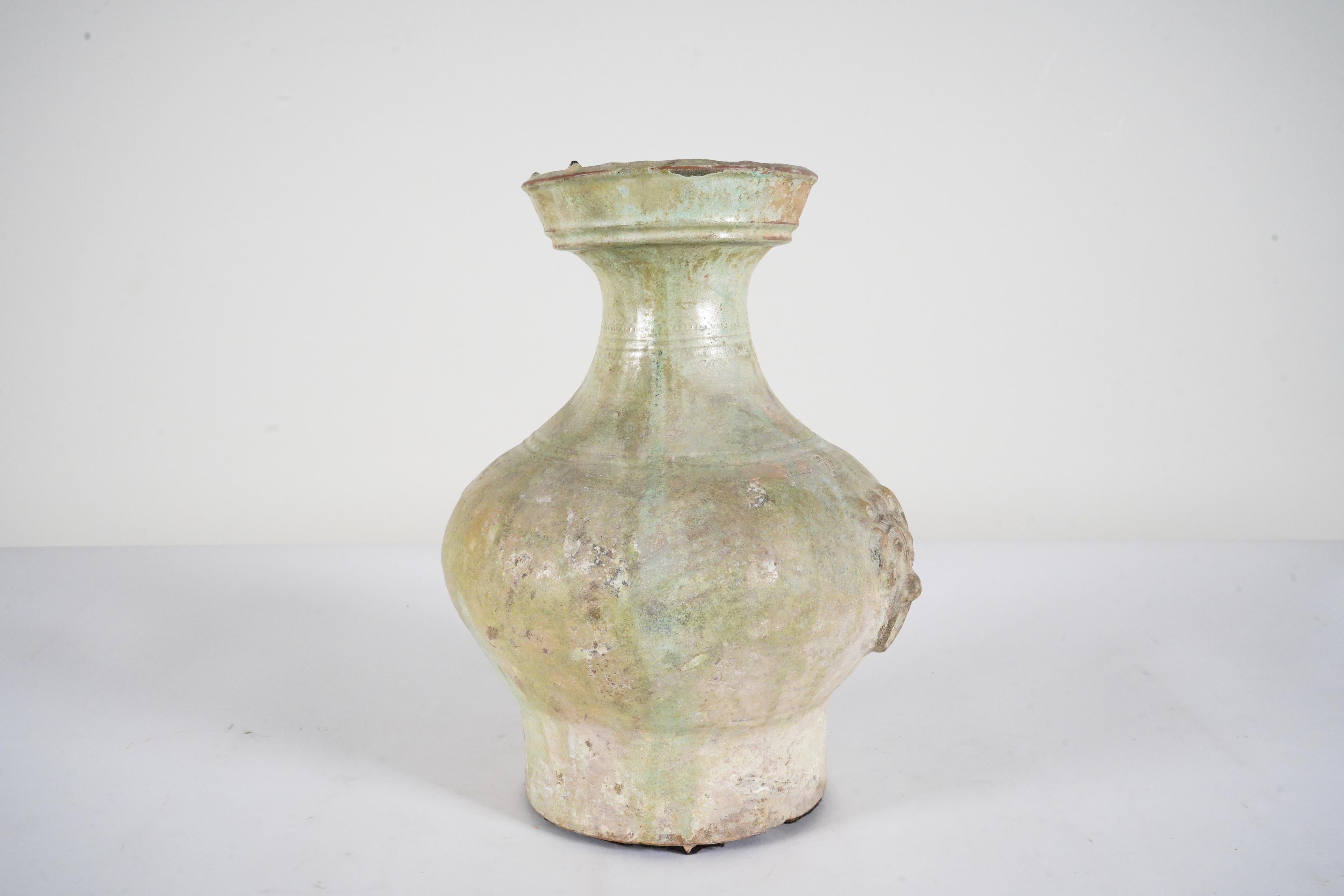 A Han (206BC -220AD) Glazed Hu Vessel In Good Condition For Sale In Chicago, IL