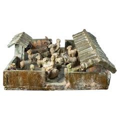 A Han Dynasty Glazed Terracotta Sheep's Pen Model