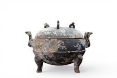 A Han Dynasty Pottery Tripod Ding Vessel