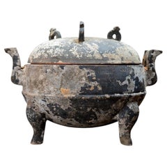 A Han Dynasty Pottery Tripod Ding Vessel