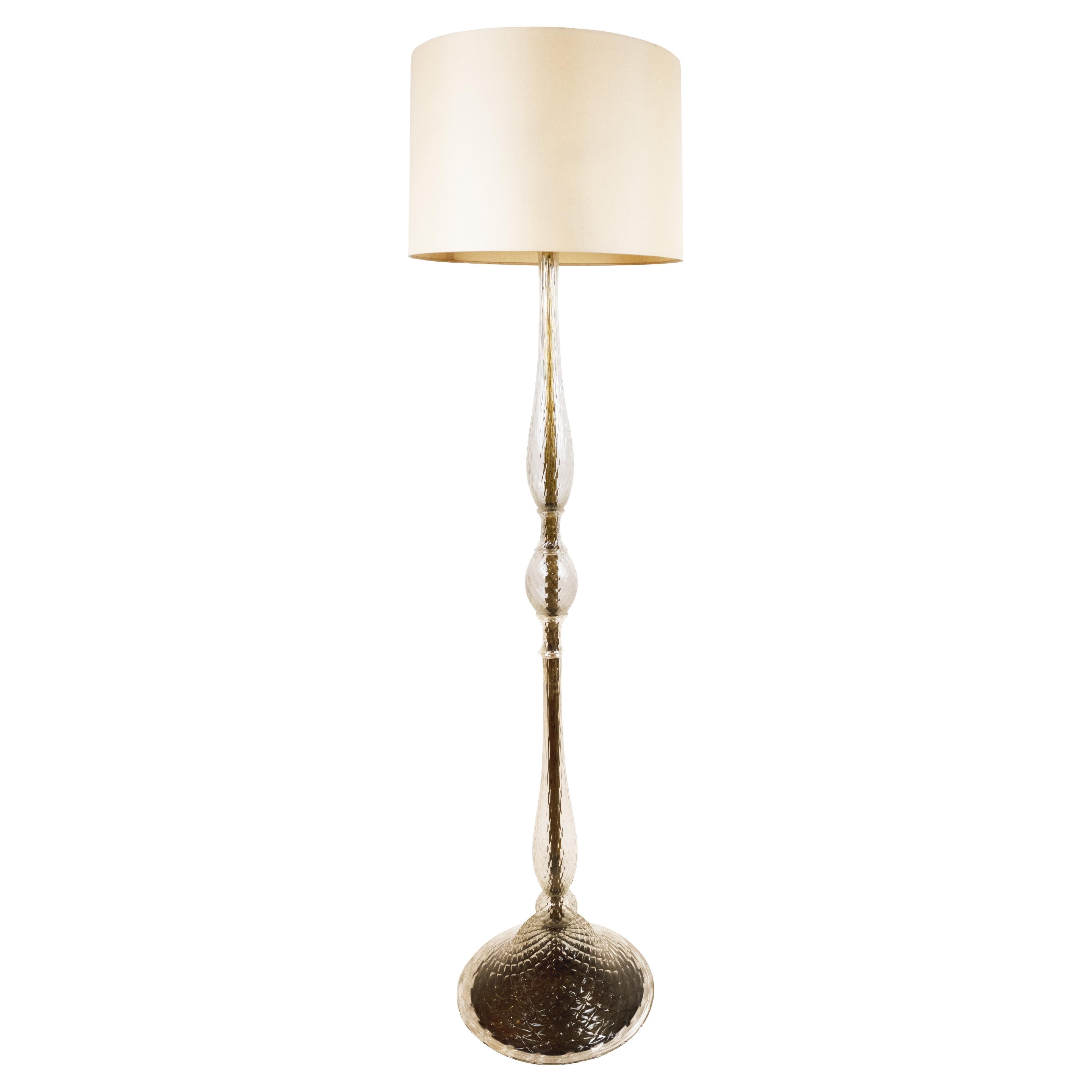 A Hand-Blown Murano Glass Standing Lamp