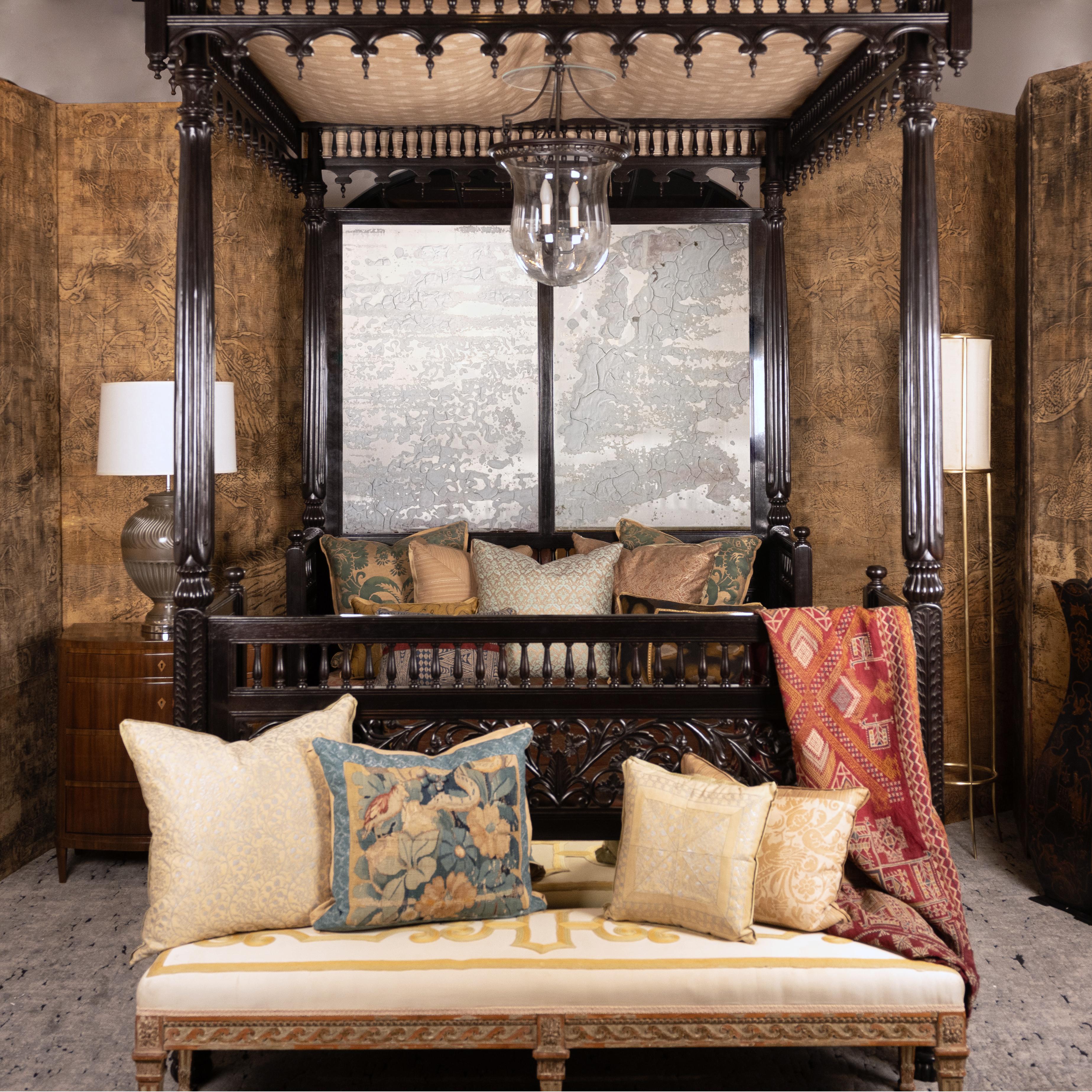 Early 20th Century A Hand-Carved Colonial Bed For Sale