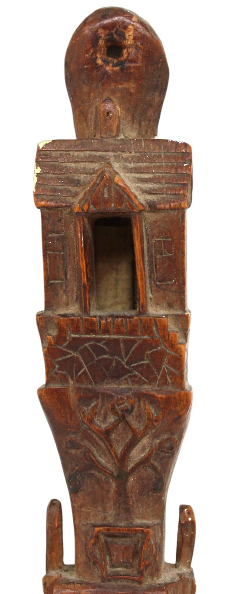Ukrainian A Hand Carved Wooden Mezuzah Case, Poland-Ukraine Circa 1820 For Sale