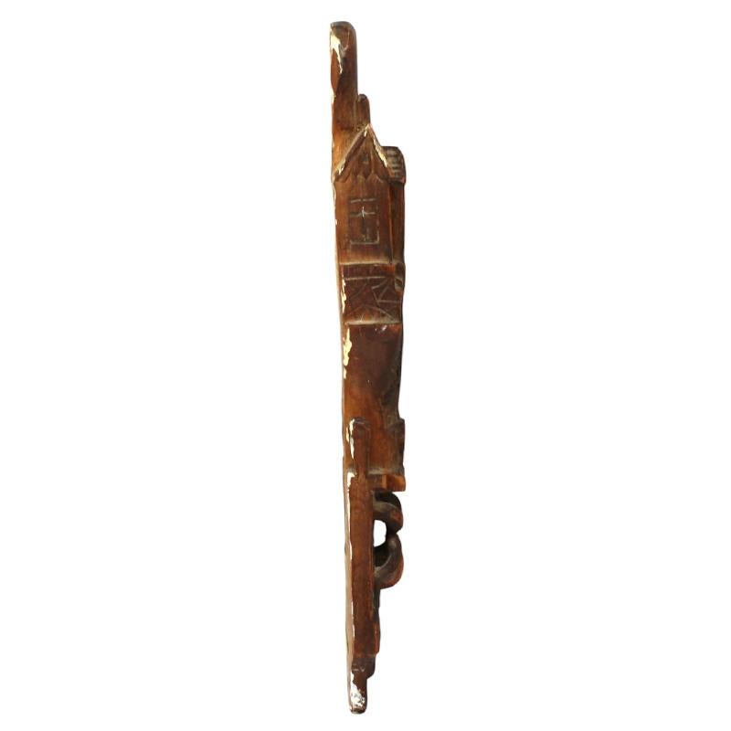 A Hand Carved Wooden Mezuzah Case, Poland-Ukraine Circa 1820 In Good Condition For Sale In New York, NY