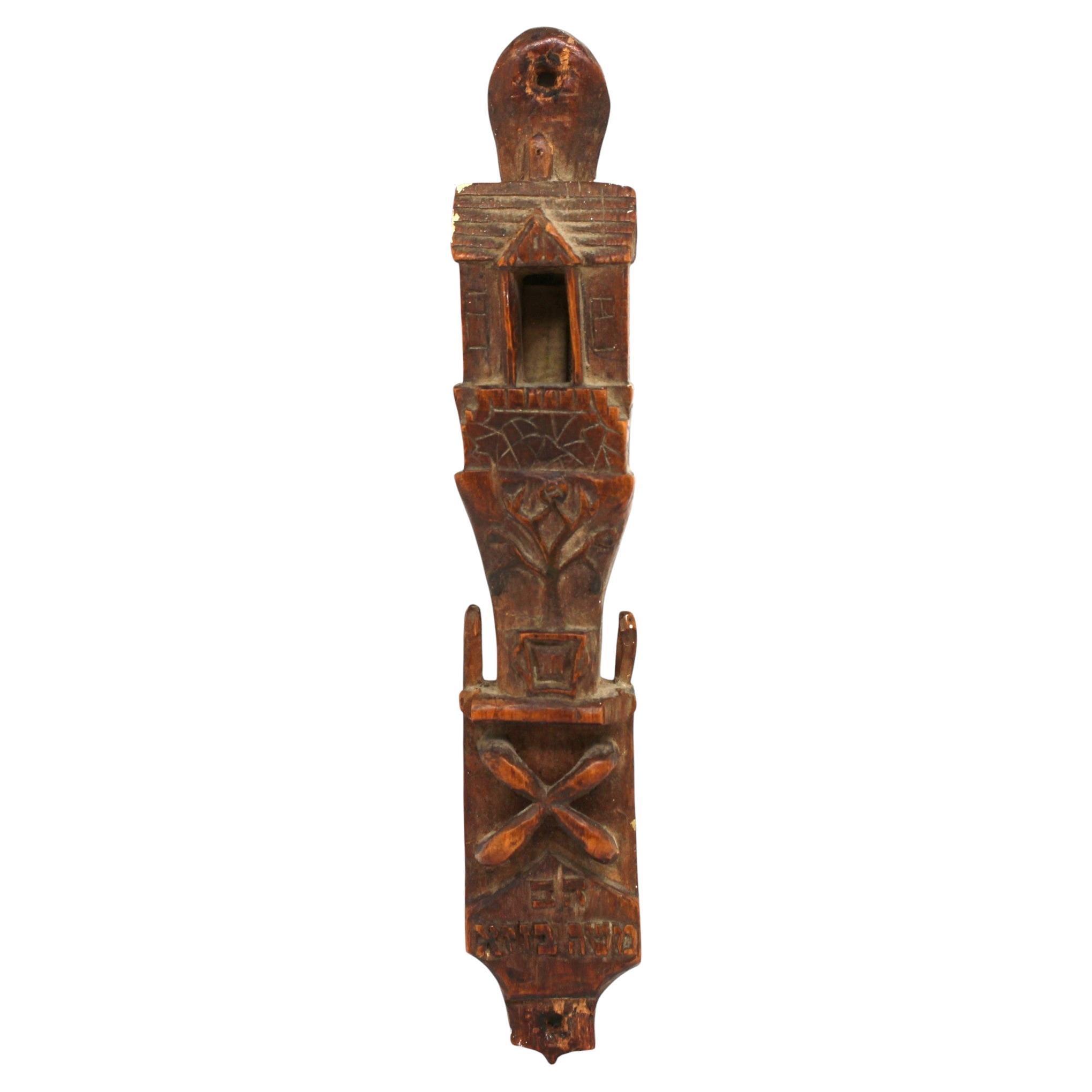 A Hand Carved Wooden Mezuzah Case, Poland-Ukraine Circa 1820