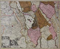 Hand Colored 17th Century Visscher Map "Hollandiae" Southern Holland