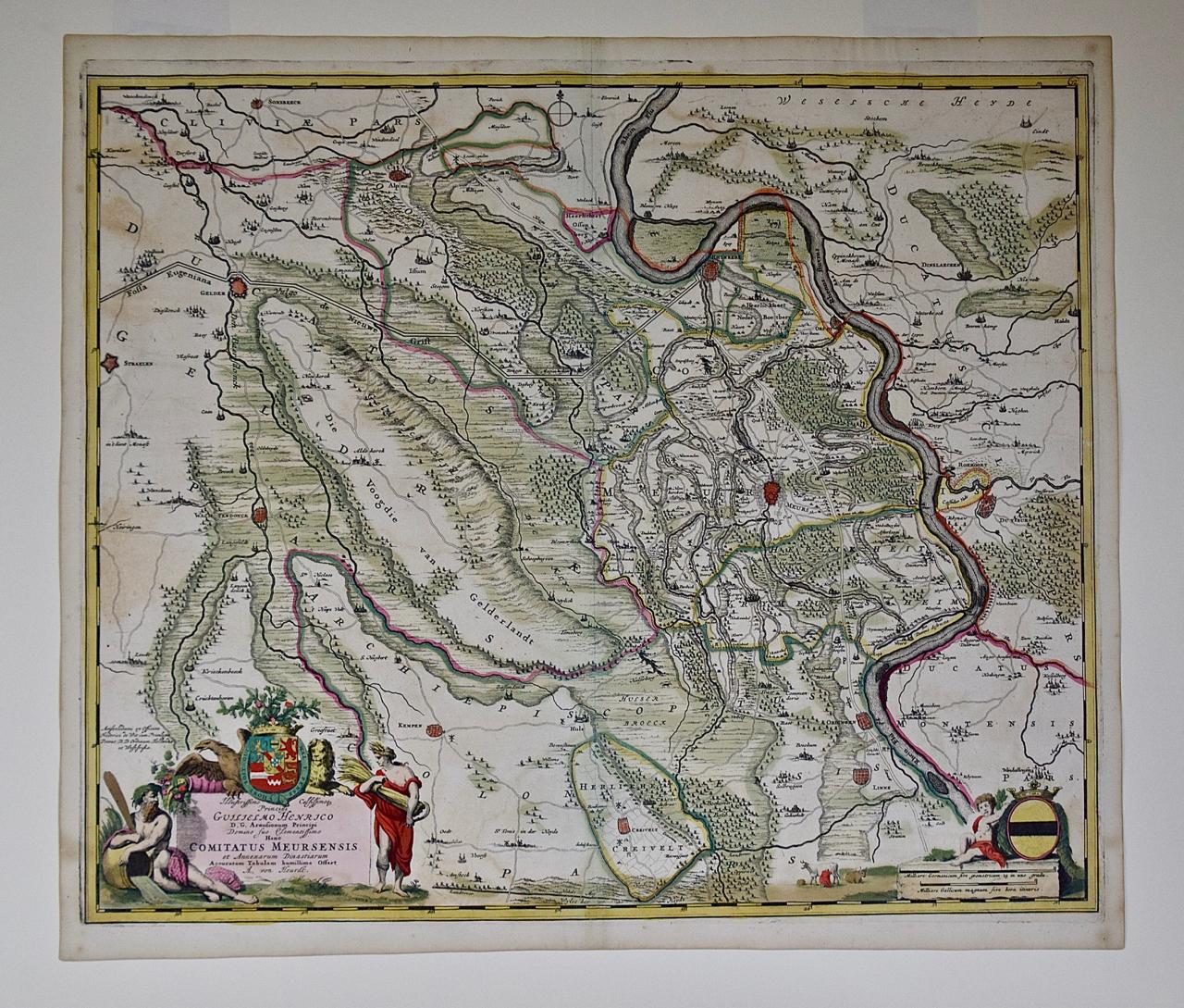 Deutschland Westlich des Rheins: Eine handkolorierte Karte aus dem 18. Jahrhundert von de Wit (Niederländisch) im Angebot