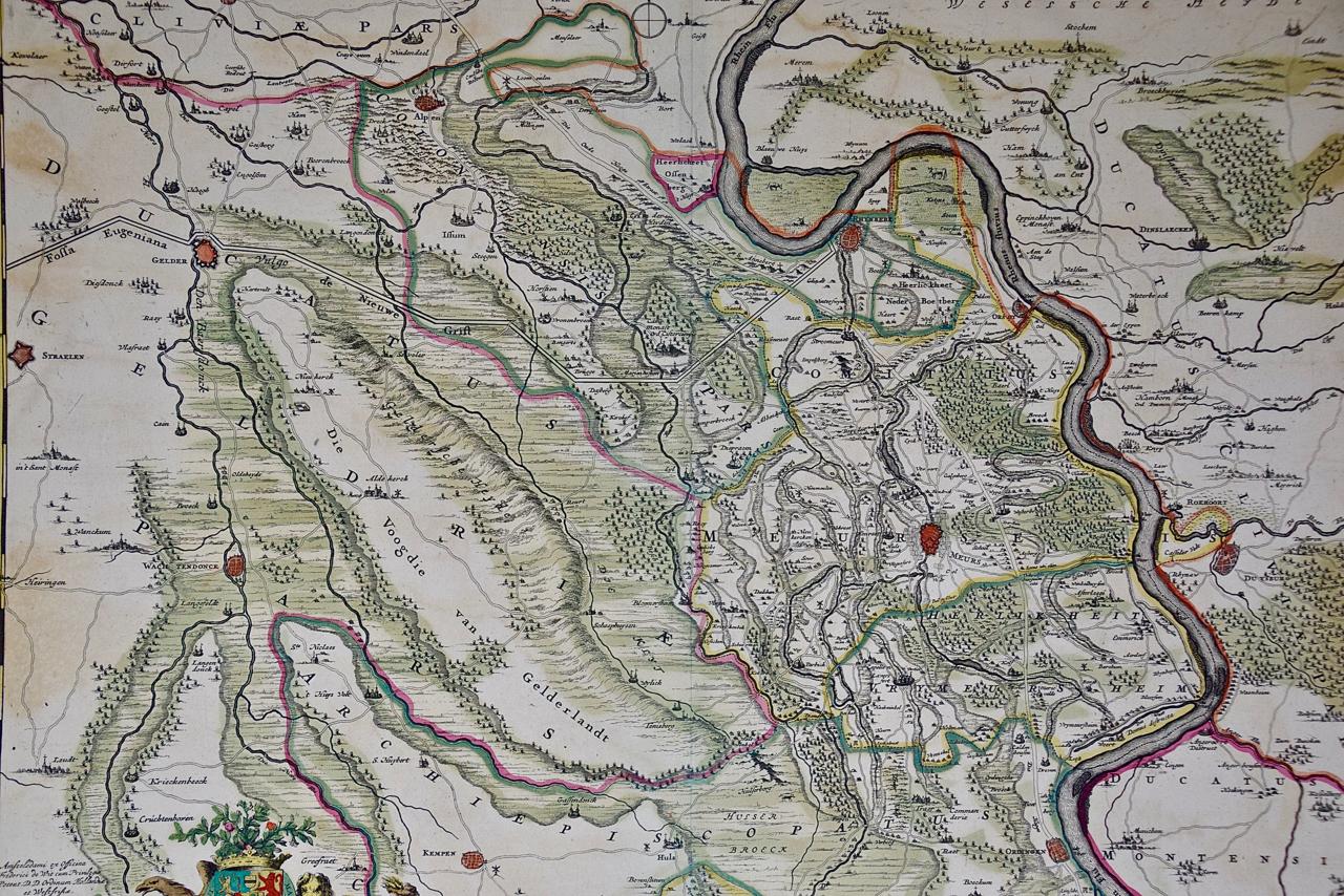 Germany West of the Rhine: A Hand-colored 18th Century Map by de Wit In Good Condition For Sale In Alamo, CA