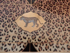 Handcrafted Chase Leopard Letter Tray or catch all 1990s