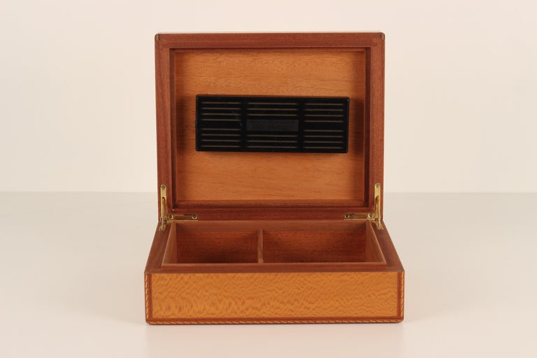 Hermès Humidor for Cigars Made 1980’s Hand Crafted Veneered and