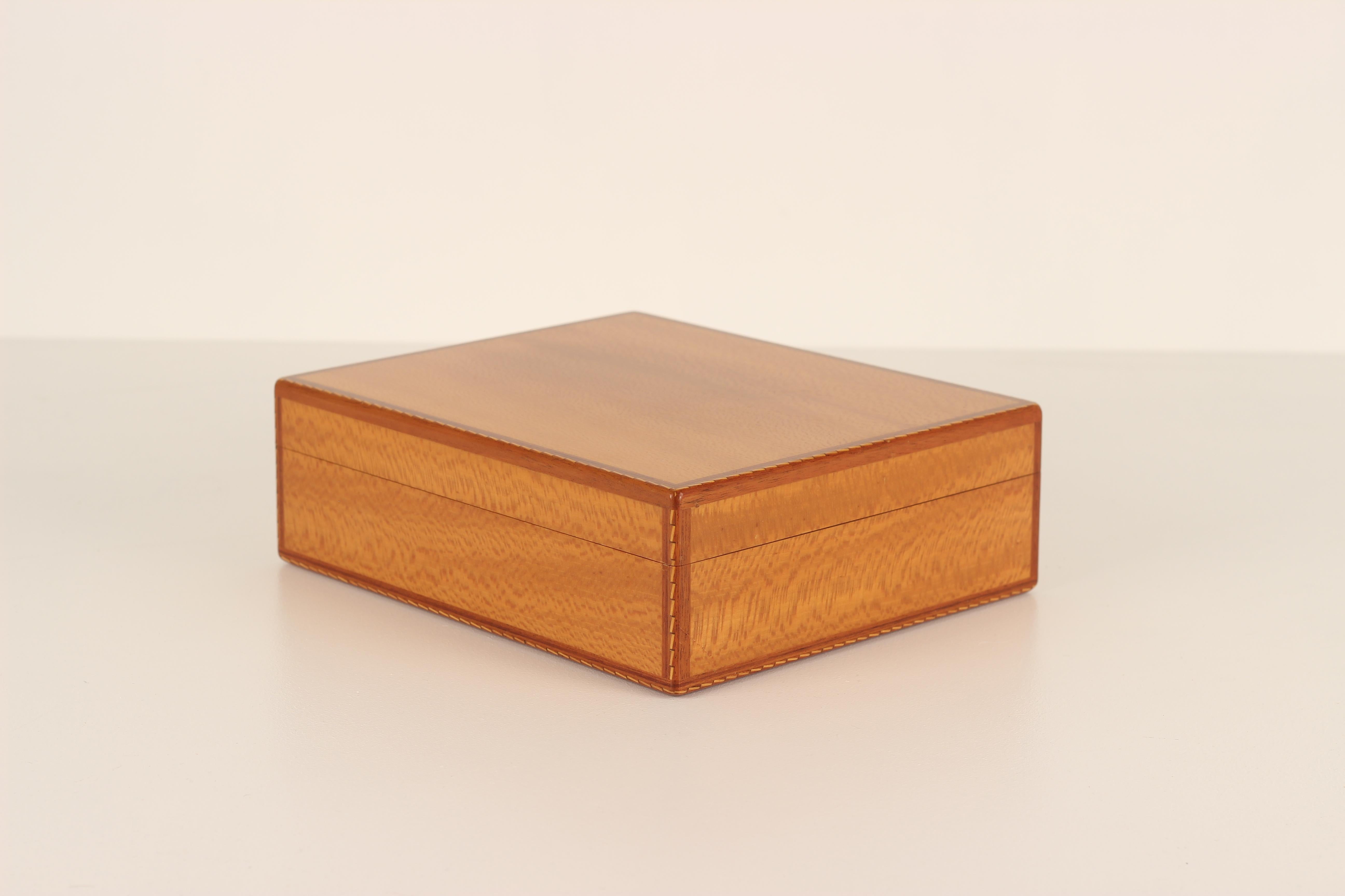 Late 20th Century Hermès Humidor for Cigars Made 1980’s Hand Crafted Veneered and Marquetry